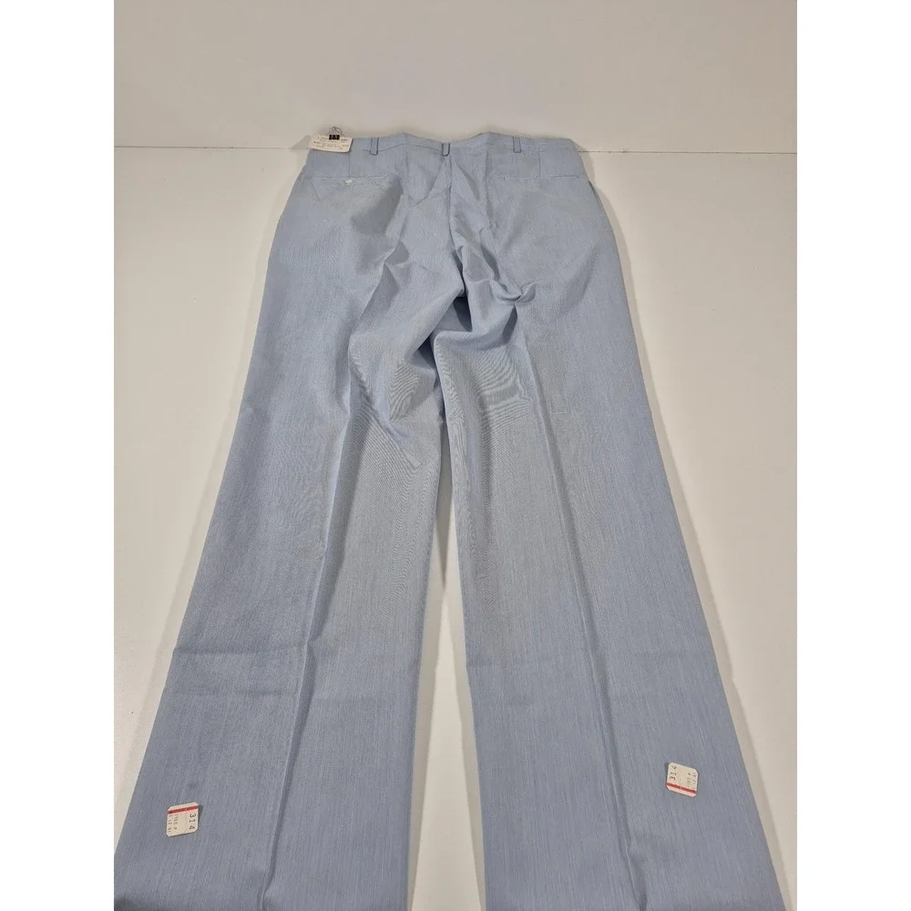 VTG Smythe Dress Pants Mens 44x37 Blue Pinstripe Pleated Straight USA Summer
